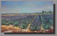 peinture paysage de provence-lavande