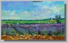 peinture paysage-lavandes de provence
